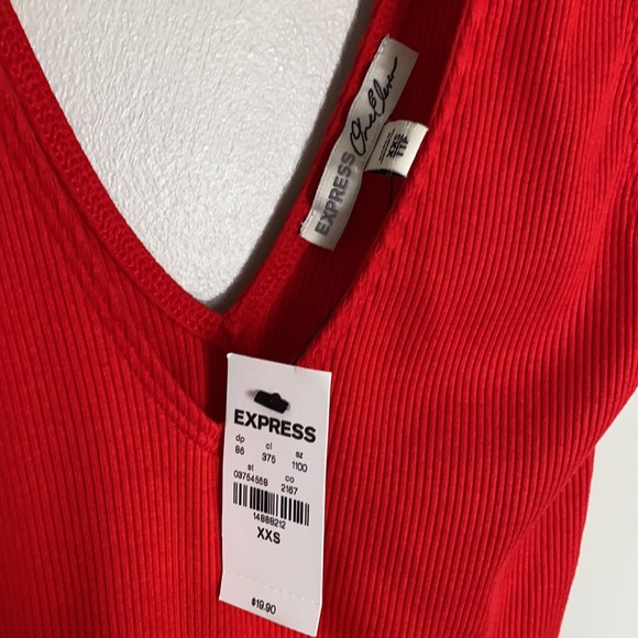 Express Rib Tank Top - Red - XXS - Picture 2 of 9